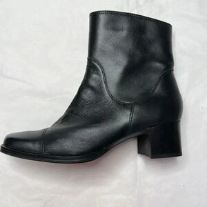 Andrea black textile heels ankle boots size 8
